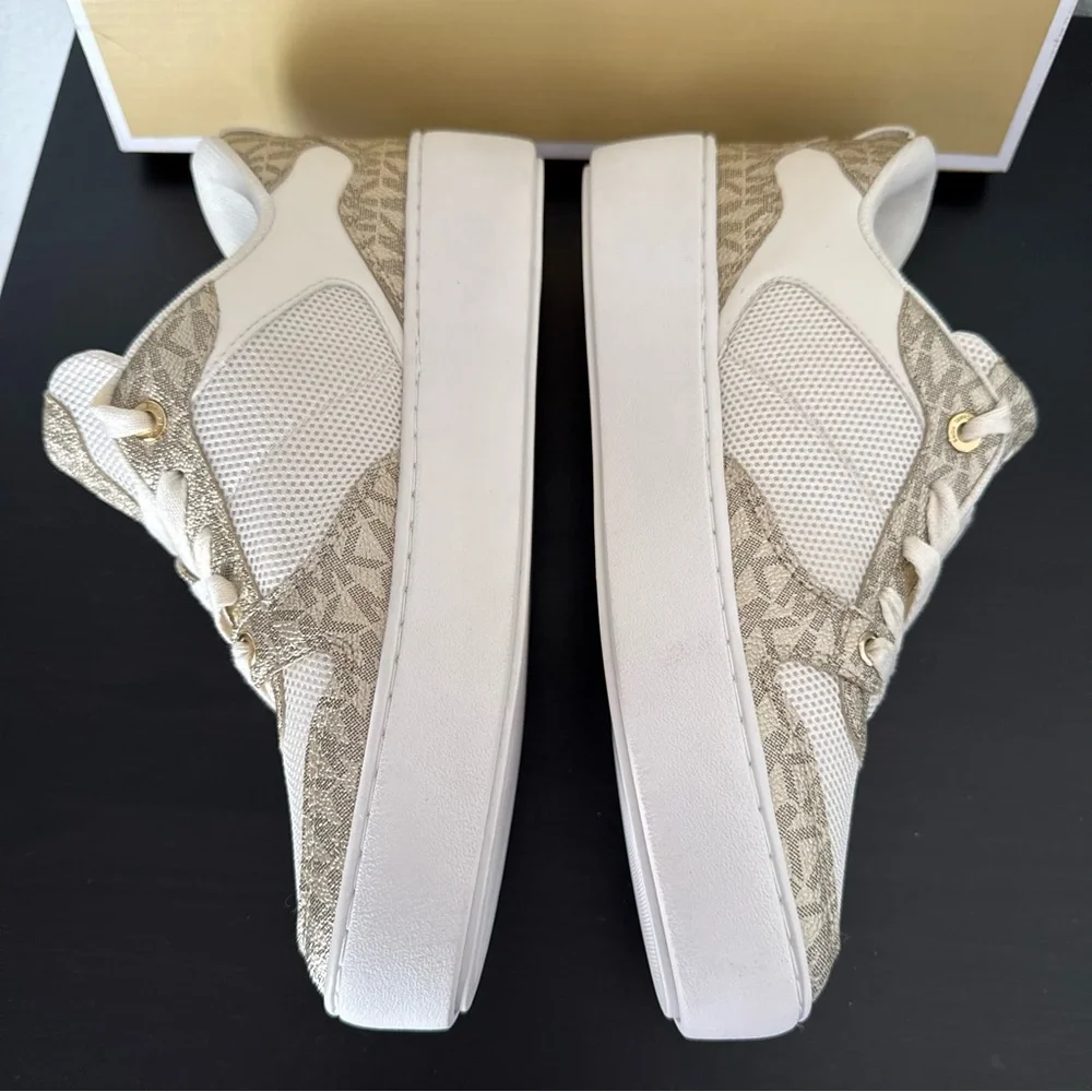New Michael Kors Emmet Rumi Lace up Sneakers Signature Logo